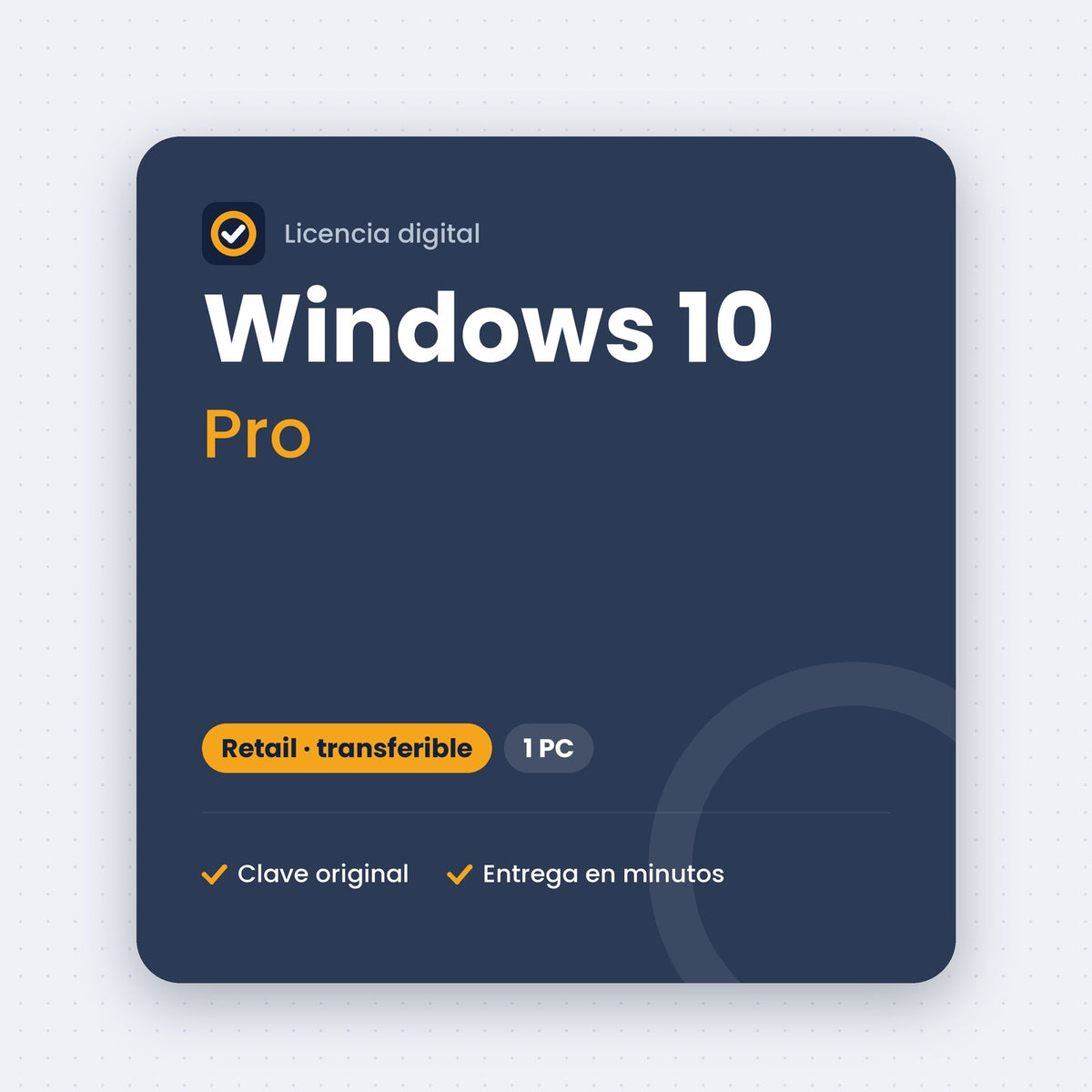Windows 10 Pro Retail – clave de licencia transferible